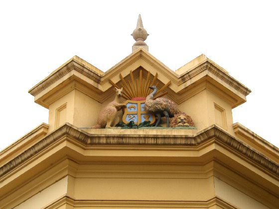 crest on bank building