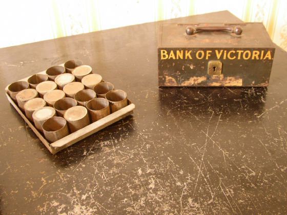 money boxes, Bank of Victoria museum